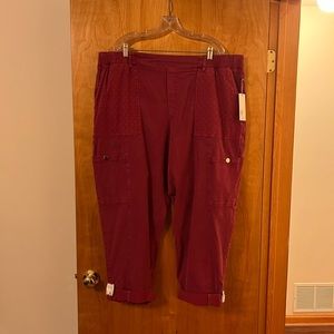 Soft Surroundings Mira Vista Eyelet Crop Pants Violet Quartz NWT Size 3X 24W